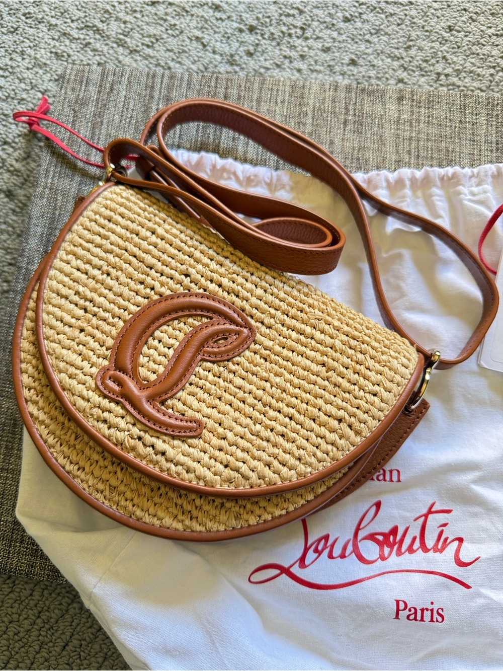 Christian Louboutin Raffia Shoulder/Crossbody Bag